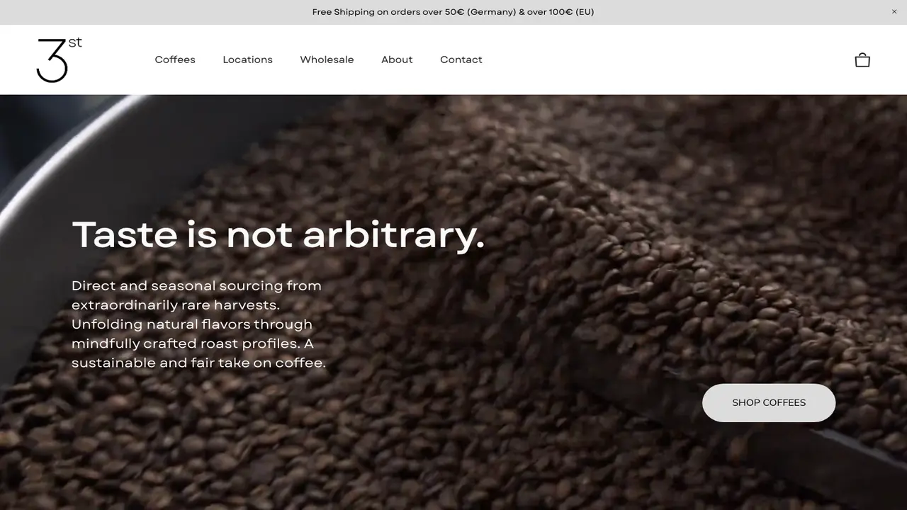 Website der 3st Coffee Roasters