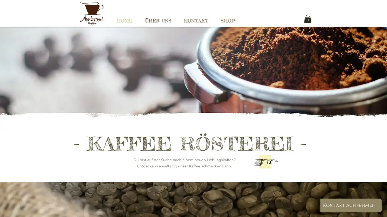 Website der Ambrosi Kaffee