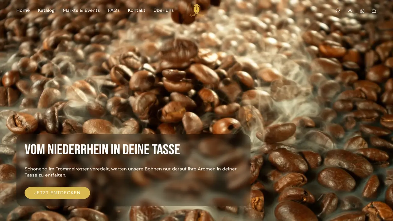 Website der Amphora Coffee