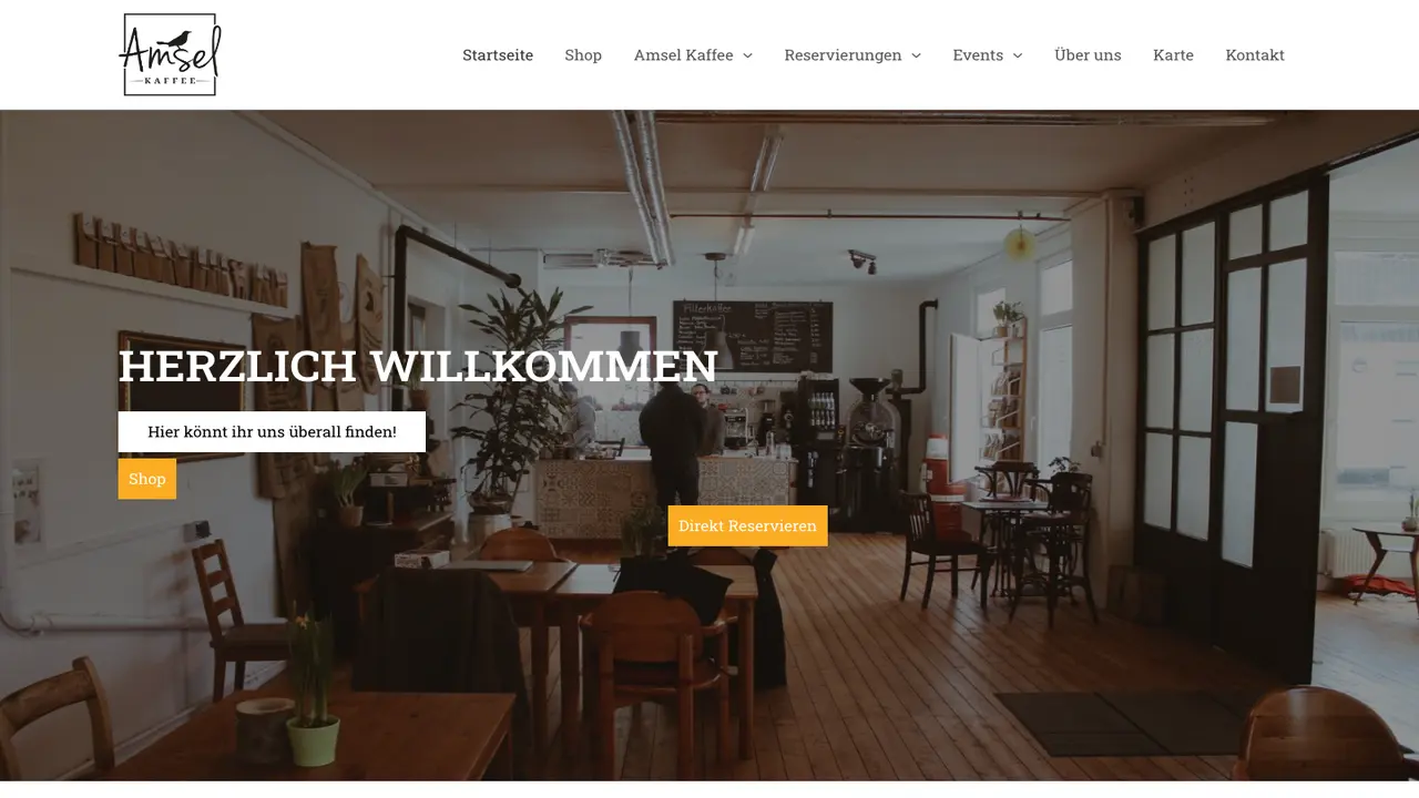Website der Amsel Kaffee