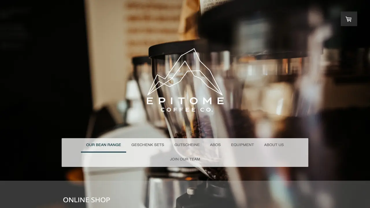 Website der Epitome Coffee Co