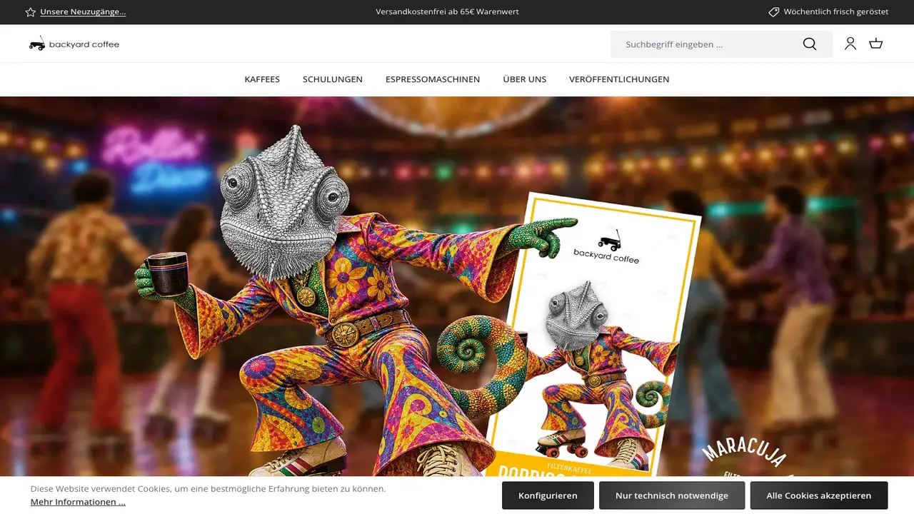 Website der backyard coffee gmbh