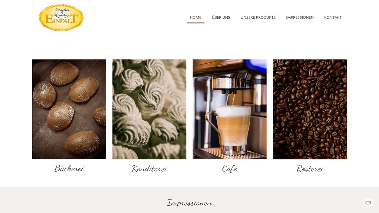 Website der Bäcker & Konditor Adolf Johann Einfalt