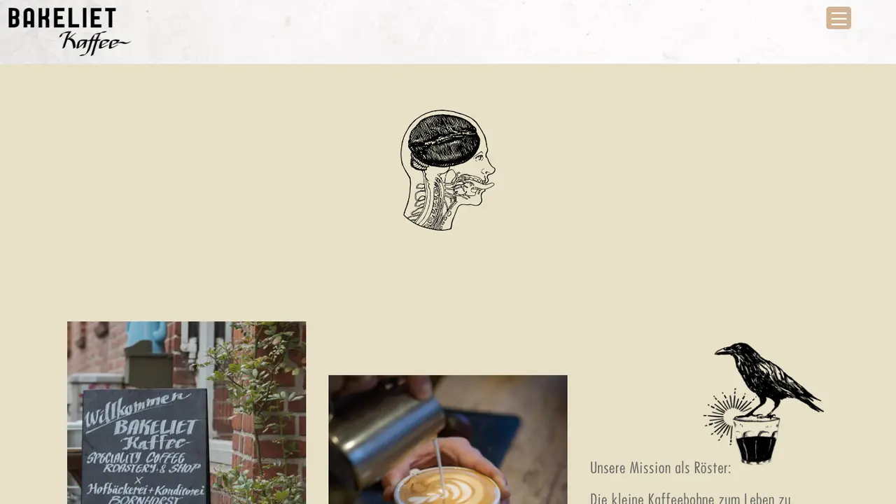 Website der Bakeliet Kaffee