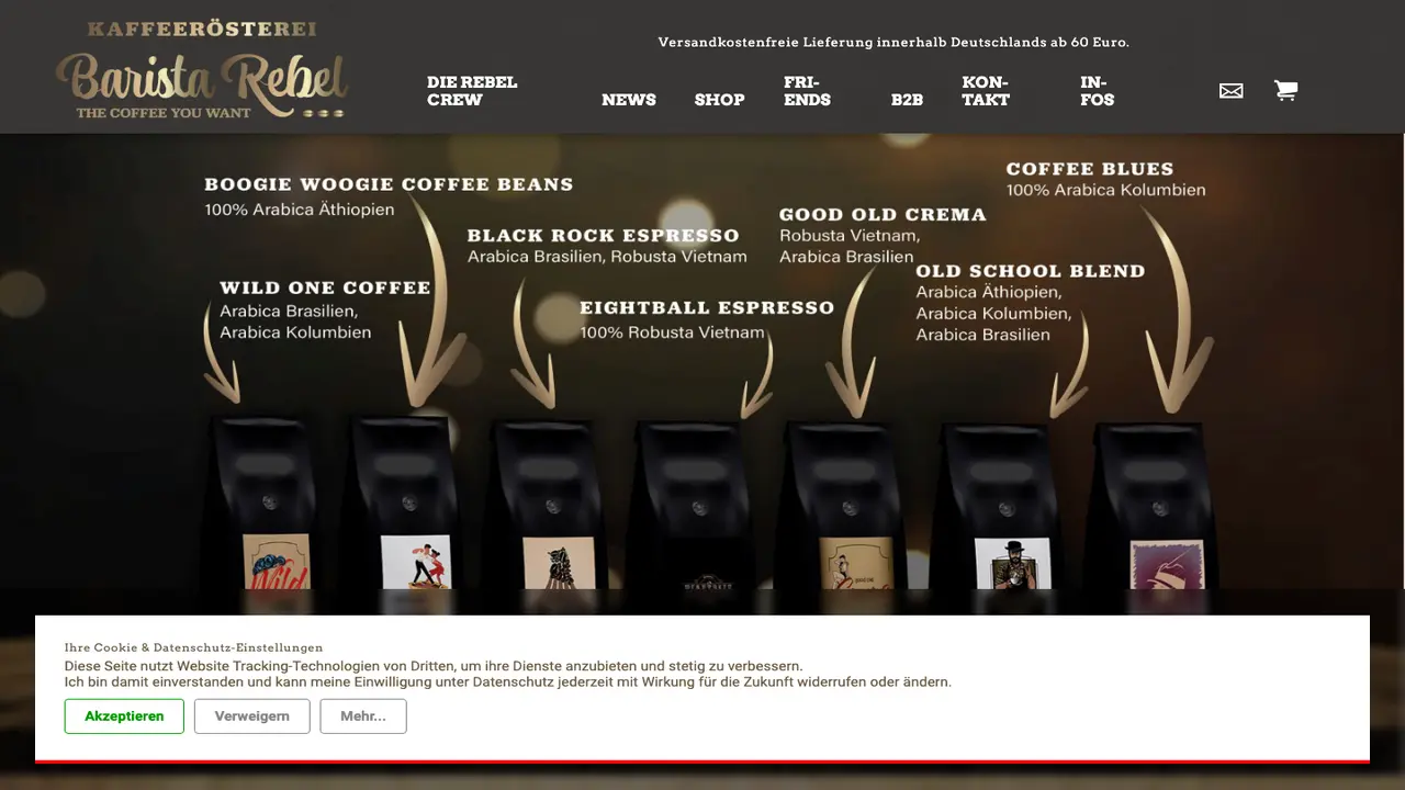 Website der Barista Rebel