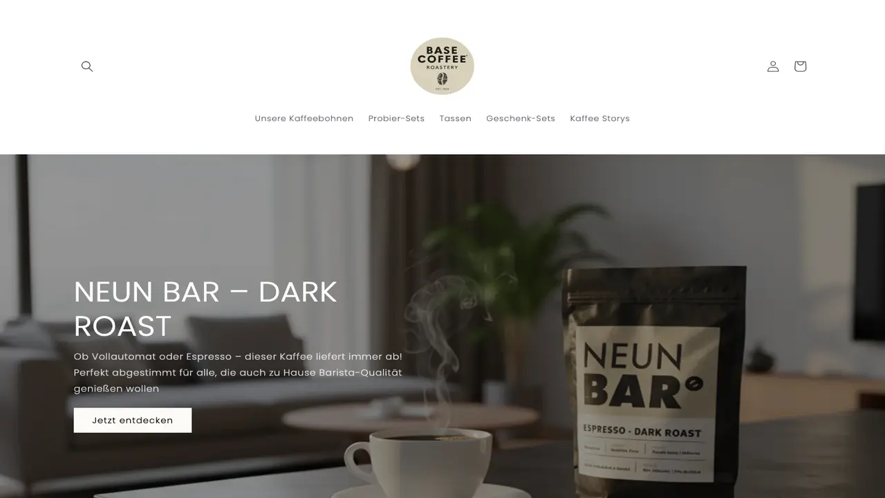 Website der BASECOFFEE® Roastery