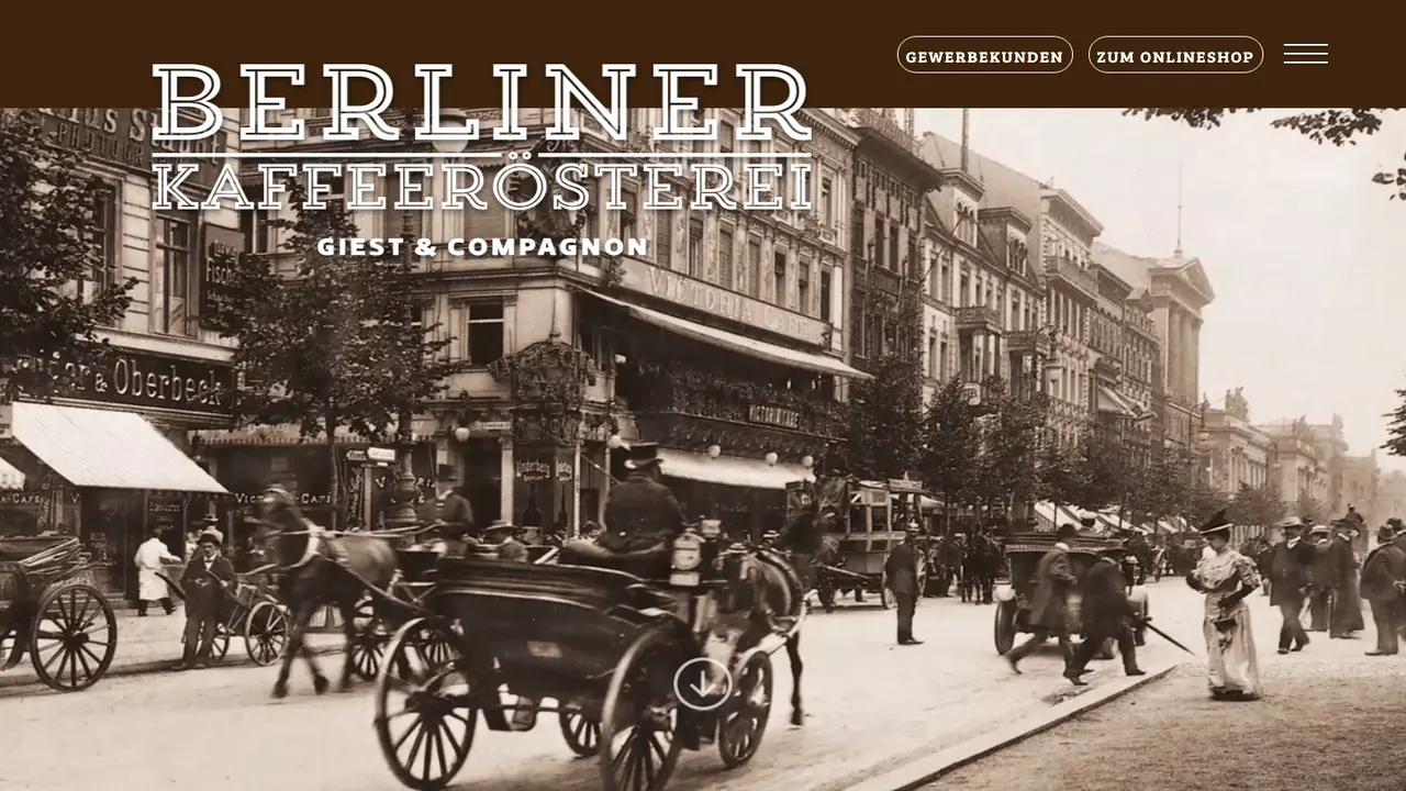 Website der Berliner Kaffeerösterei