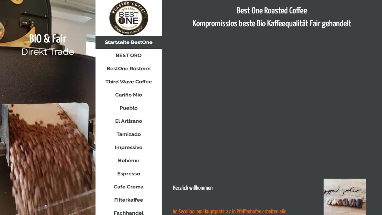 Website der BestOne Coffee Roaster