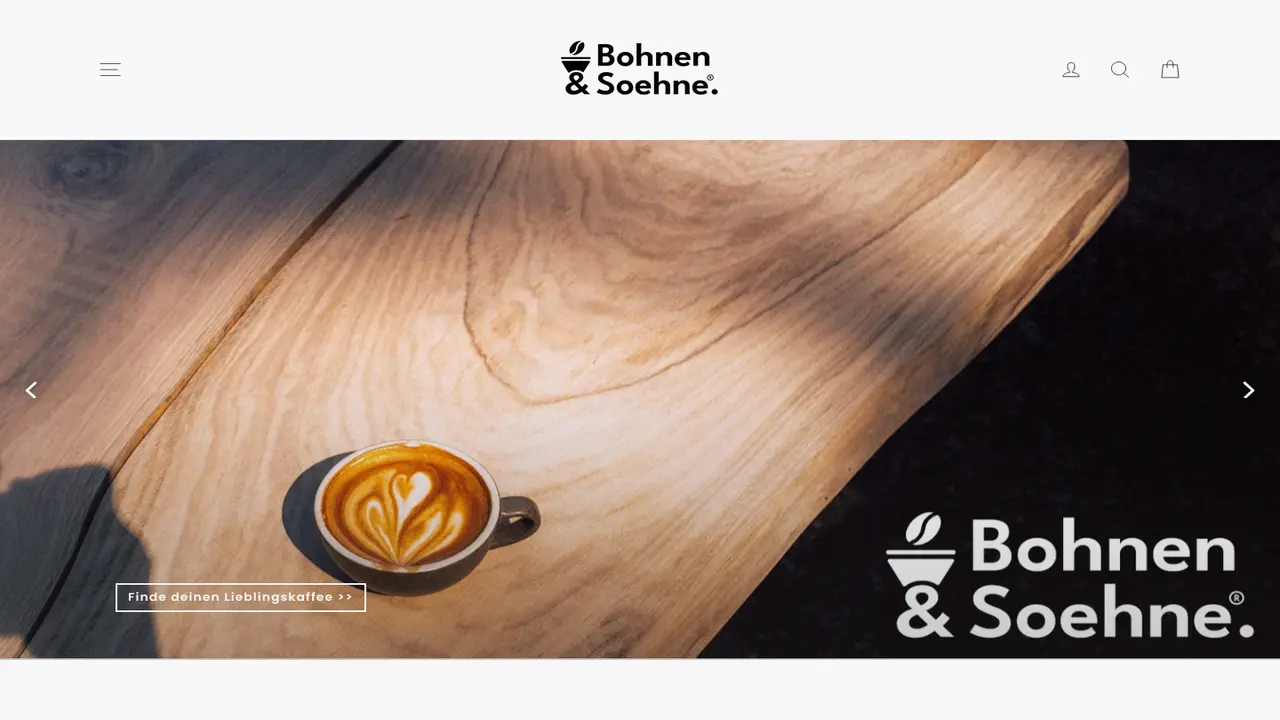 Website der Bohnen & Soehne Spezialitätenkaffee