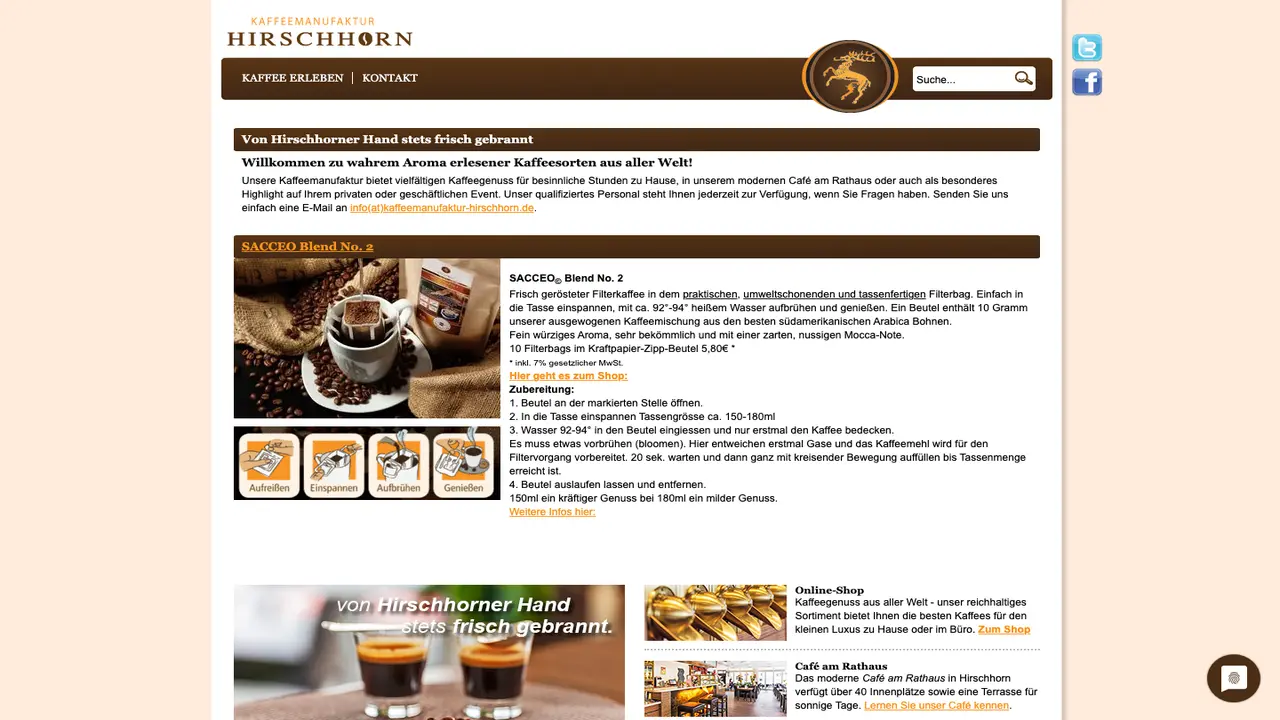 Website der Café am Rathaus