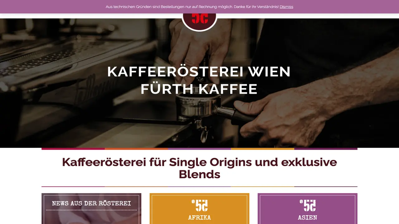 Website der Café Comet