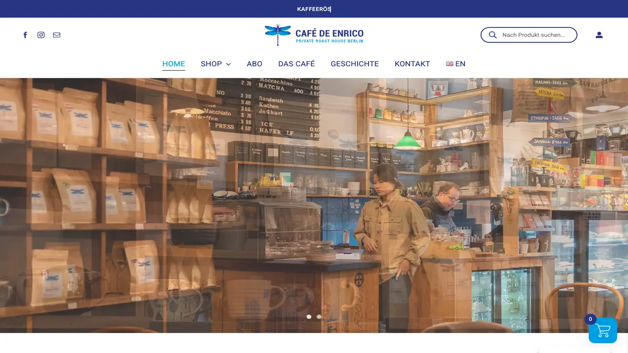 Website der Café de Enrico
