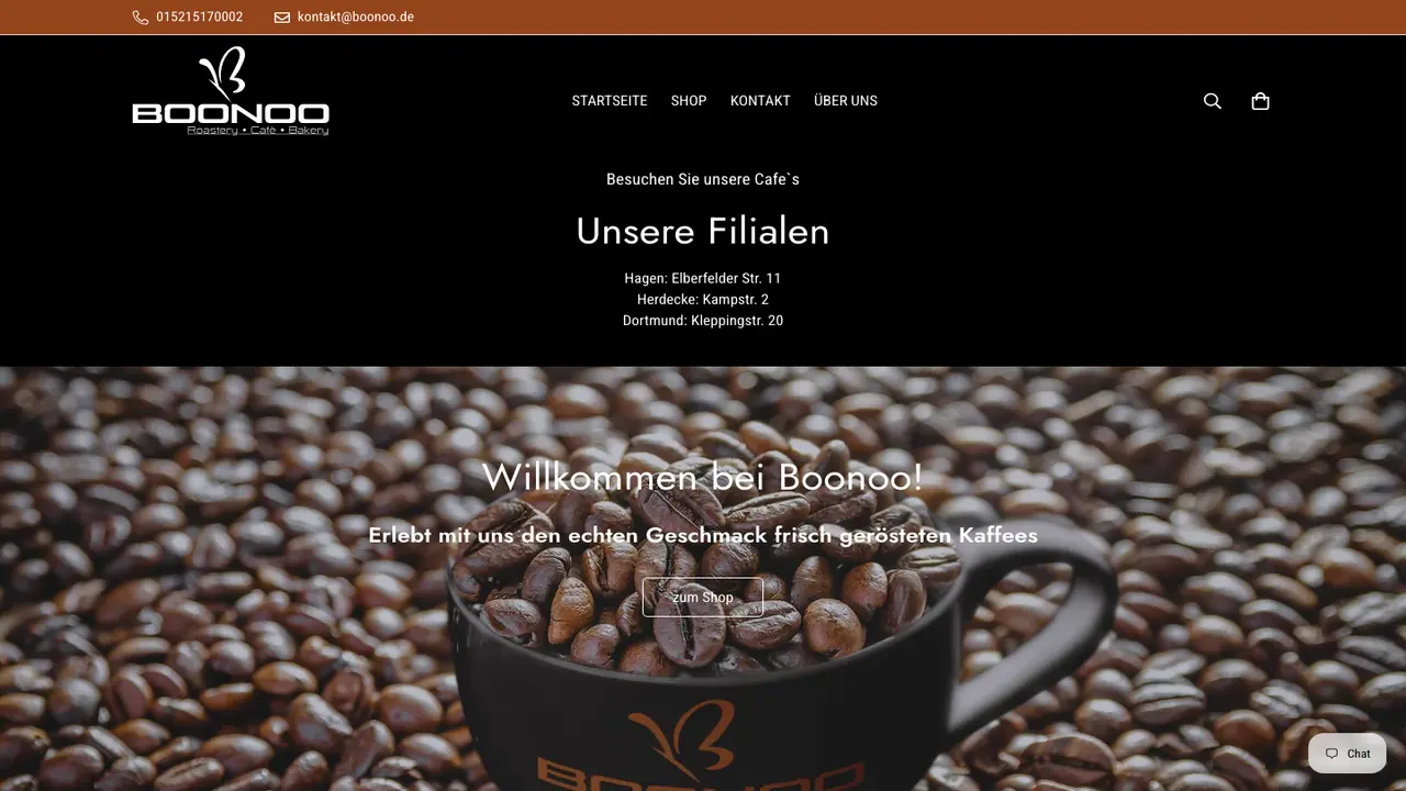Website der Café &Tee Bar