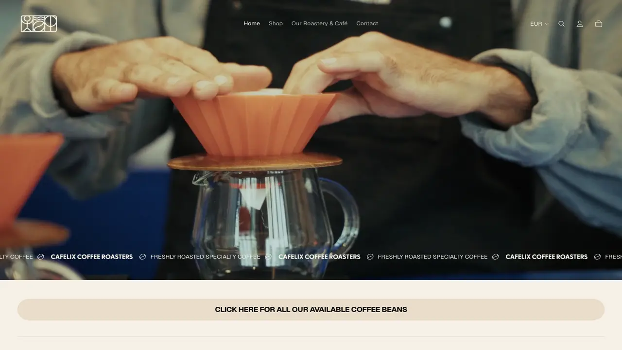 Website der Cafelix Coffee Roasters