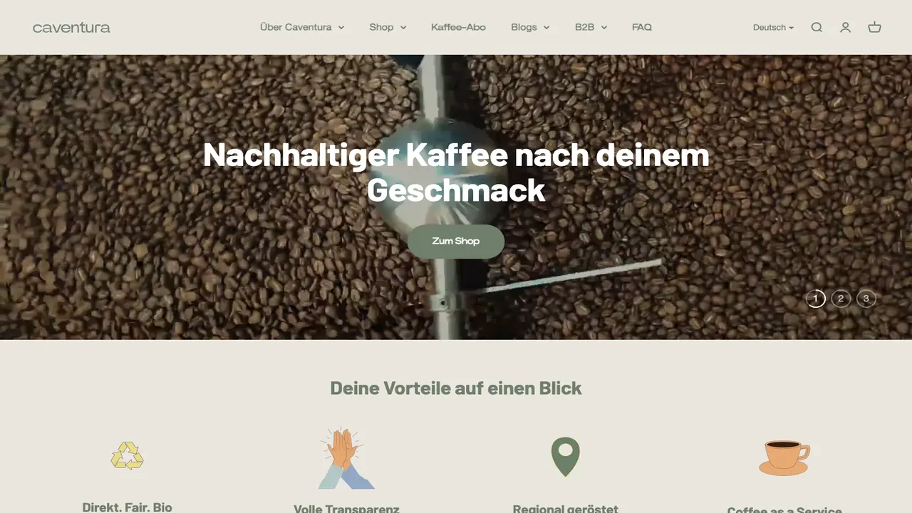 Website der Caventura GmbH