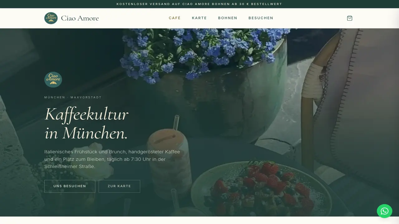 Website der Ciao Amore