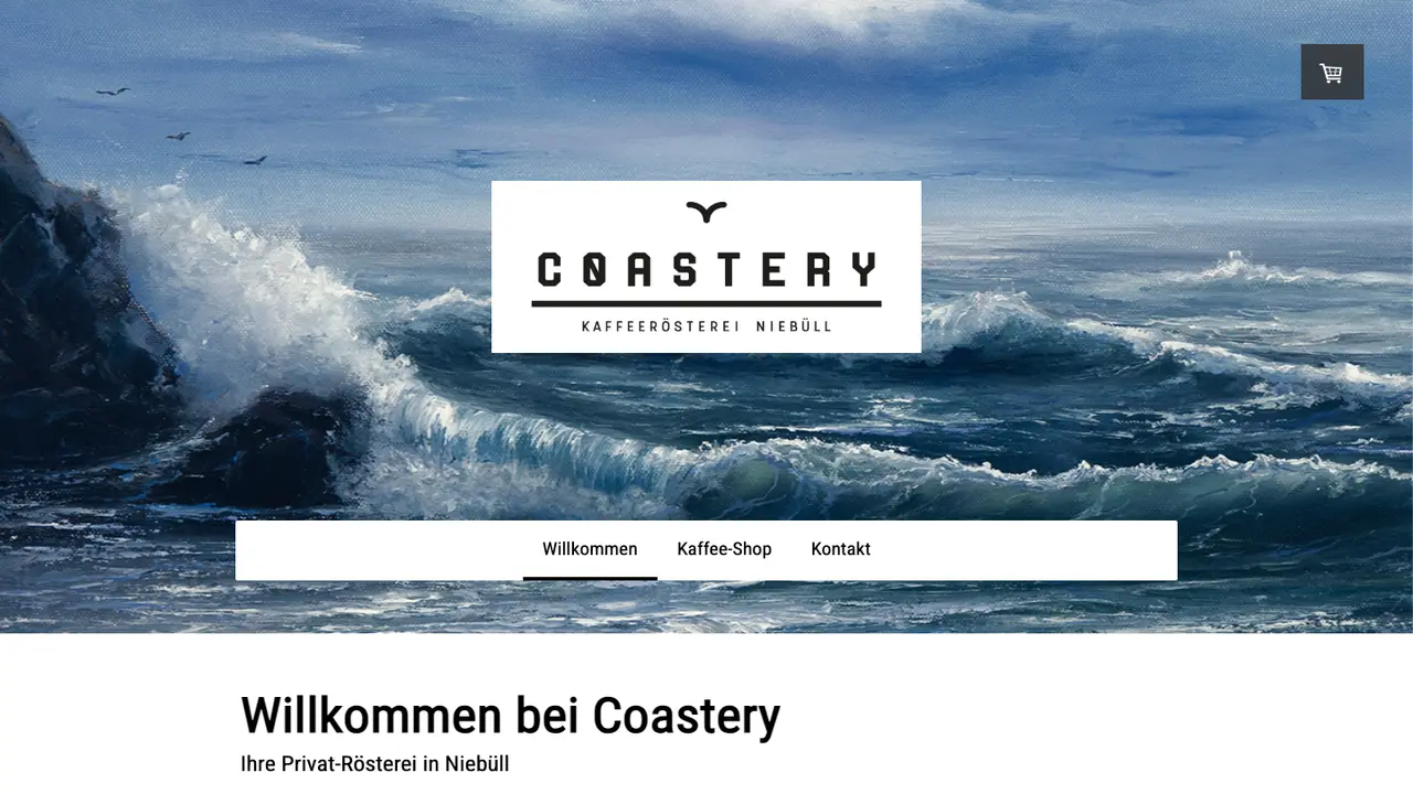 Website der Coastery Kaffeerösterei Niebüll