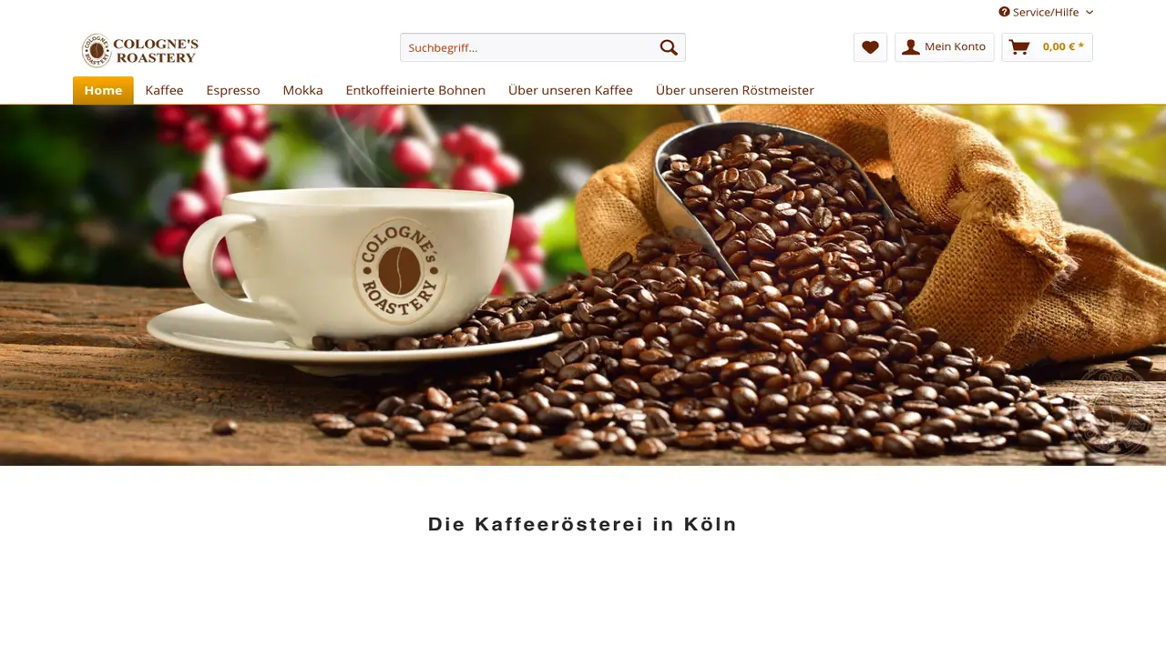 Website der Cologne's Roastery