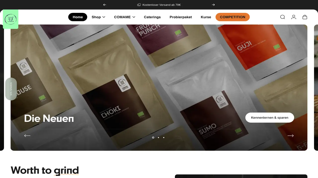 Website der COMAME Store