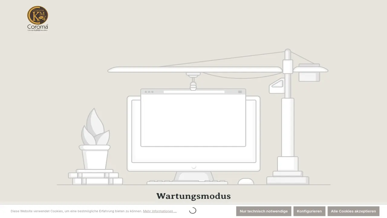 Website der Coroma - Coburger Kaffeemanufaktur