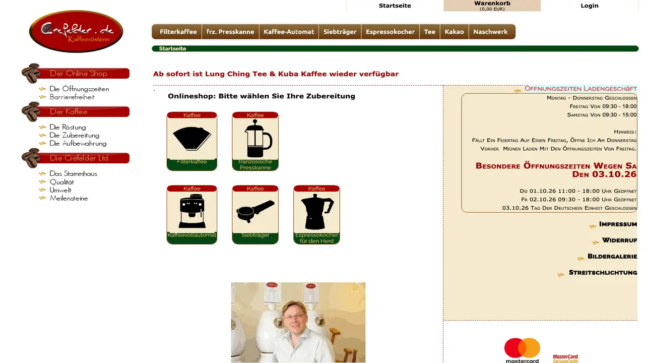 Website der Crefelder Ltd.