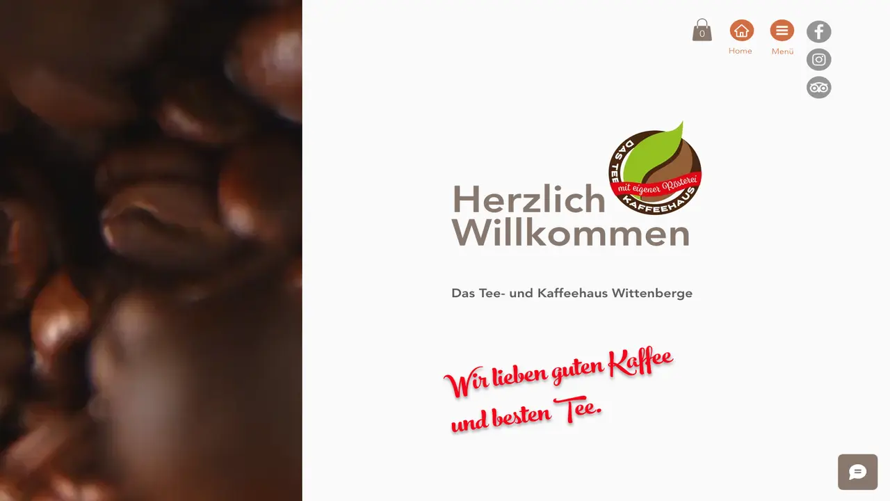 Website der Das Tee- und Kaffeehaus