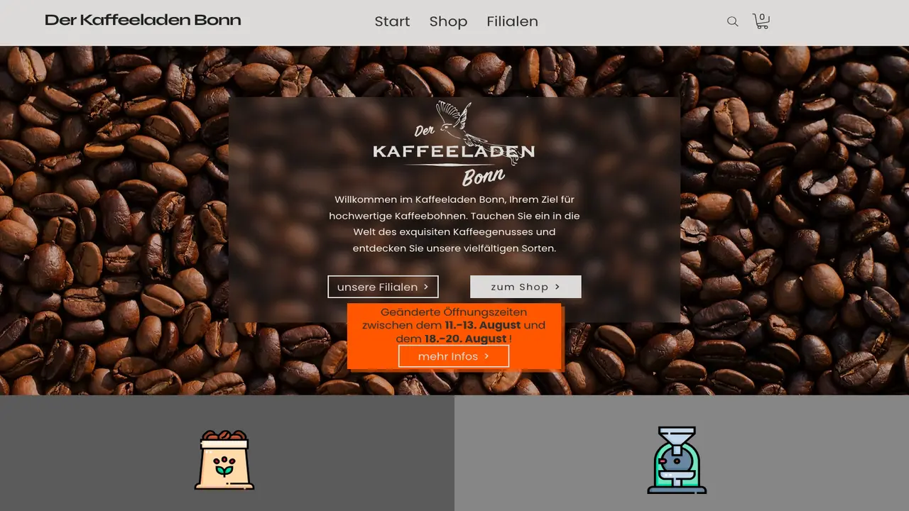 Website der Der Kaffeeladen Rösterei Café