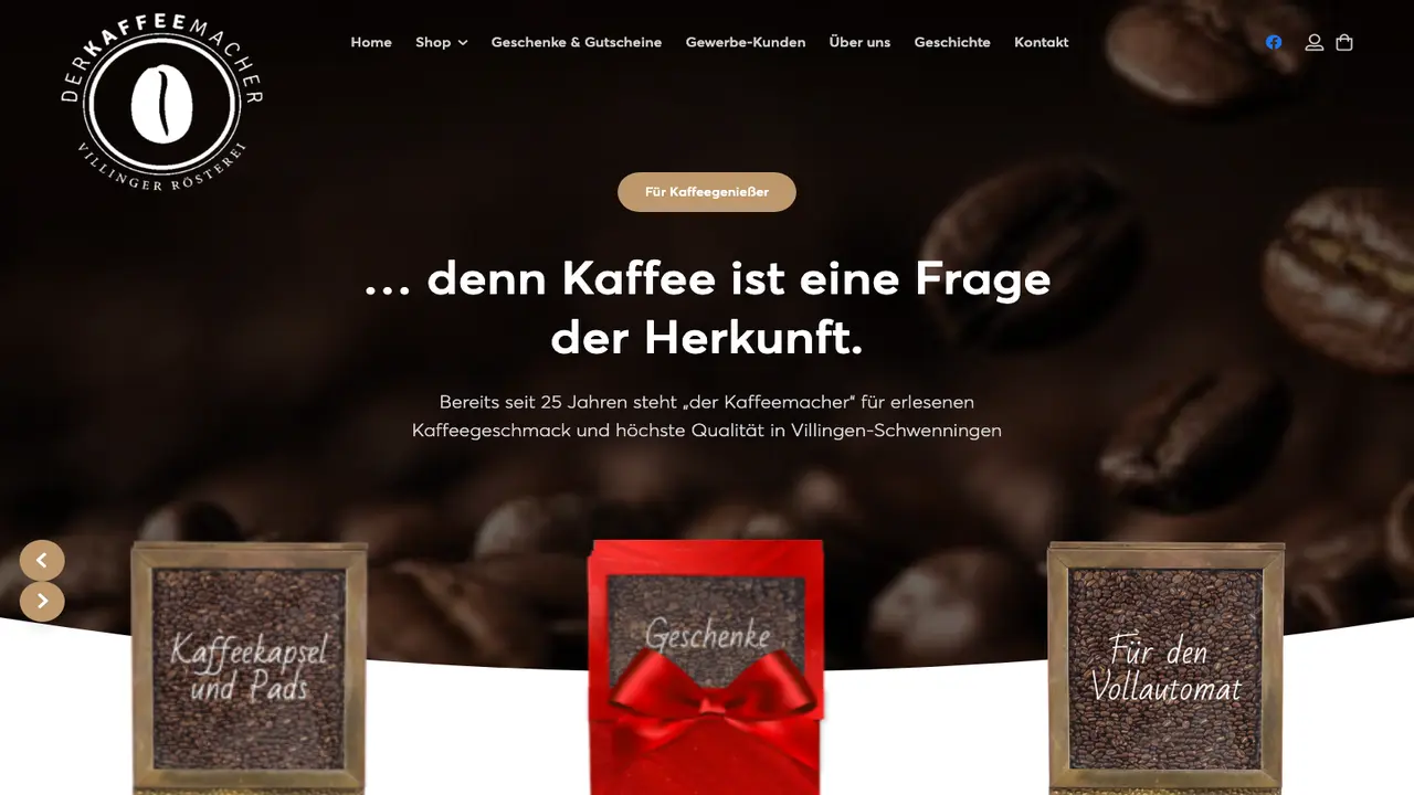 Website der Der Kaffeemacher