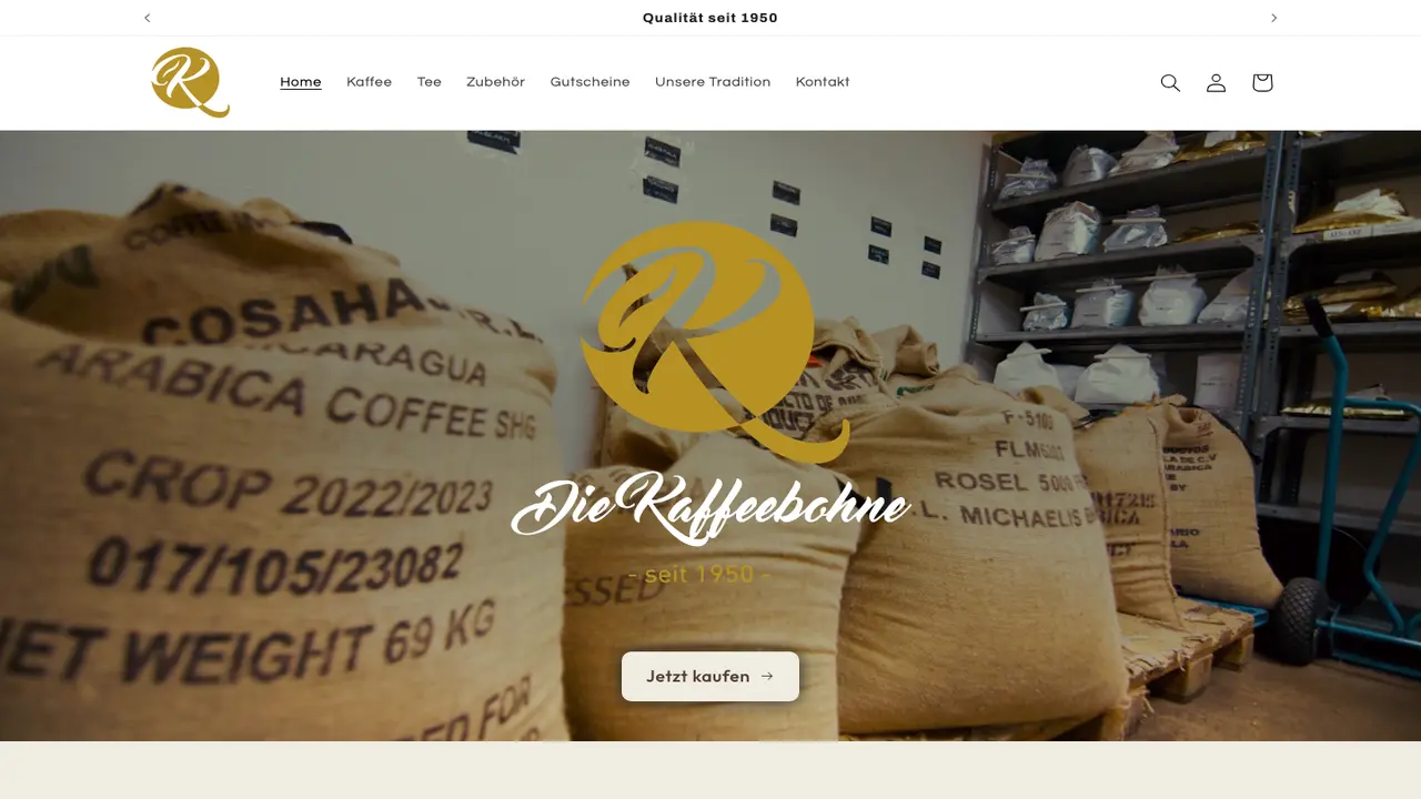 Website der Die Kaffeebohne Saarbrücken GmbH