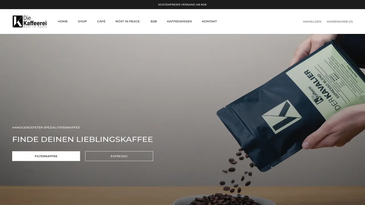 Website der Die Kaffeerei
