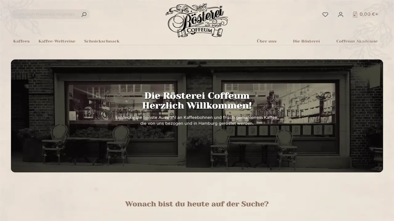 Website der Die Rösterei Coffeum GmbH & Co Kg