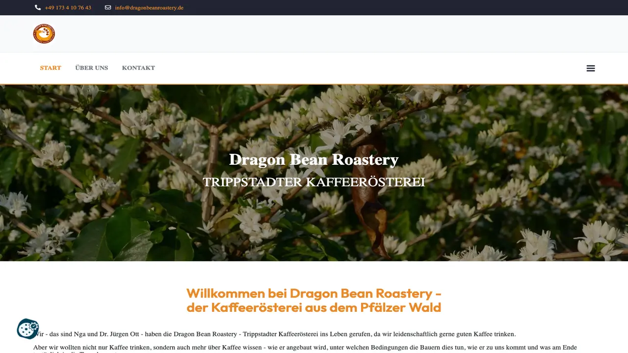 Website der Dragon Bean Roastery