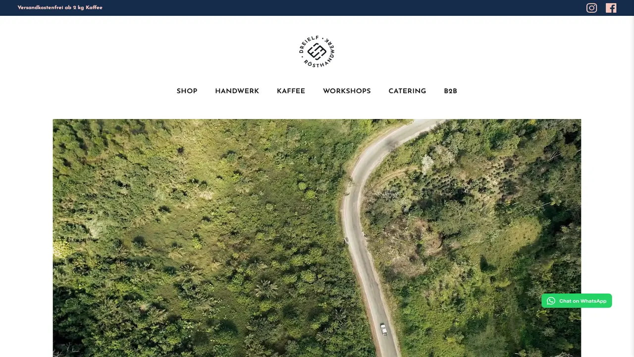 Website der Dreielf Rösthandwerk