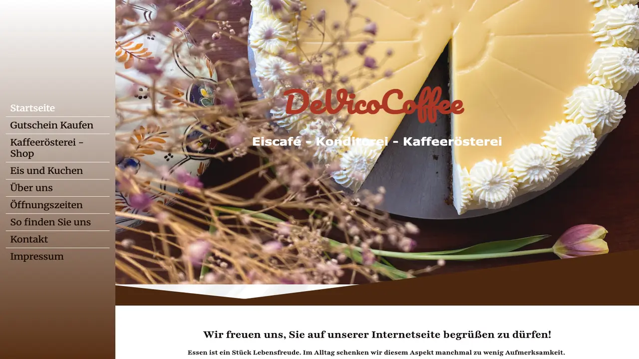 Website der Eiscafé De Vico