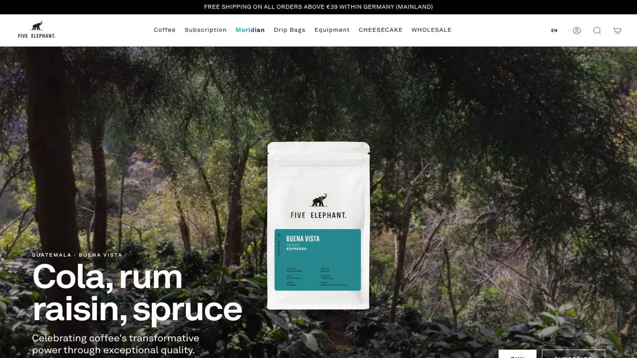 Website der Five Elephant