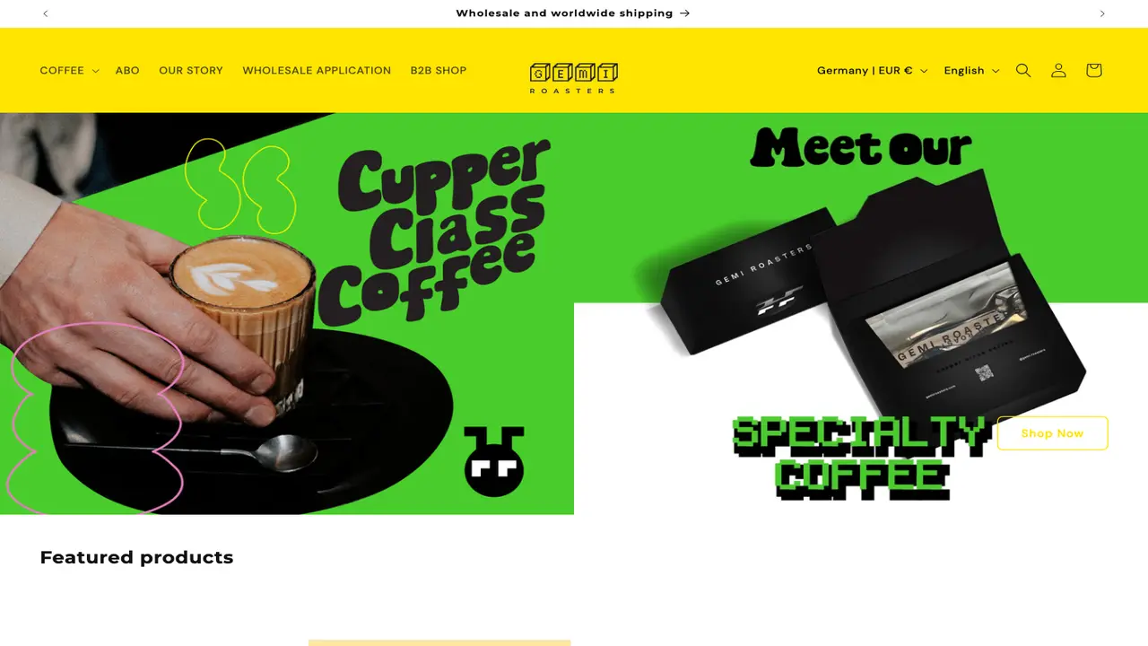Website der Gemi Roasters