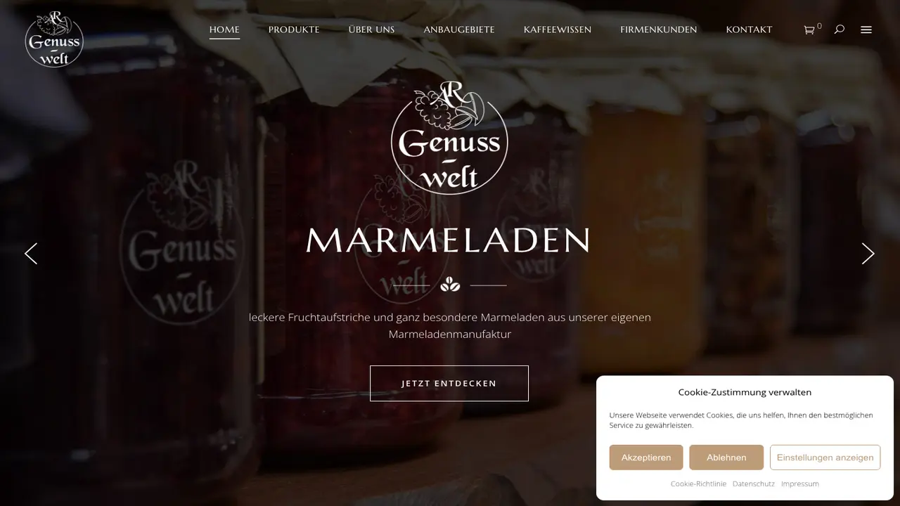Website der Genuss-Welt Richter Inh. André Richter