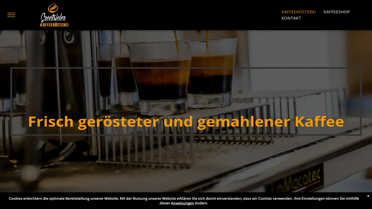 Website der Greetsieler Kaffeerösterei direkt am Kutterhafen. "Der Deichbarista" in Ostfriesland Martin Klemke