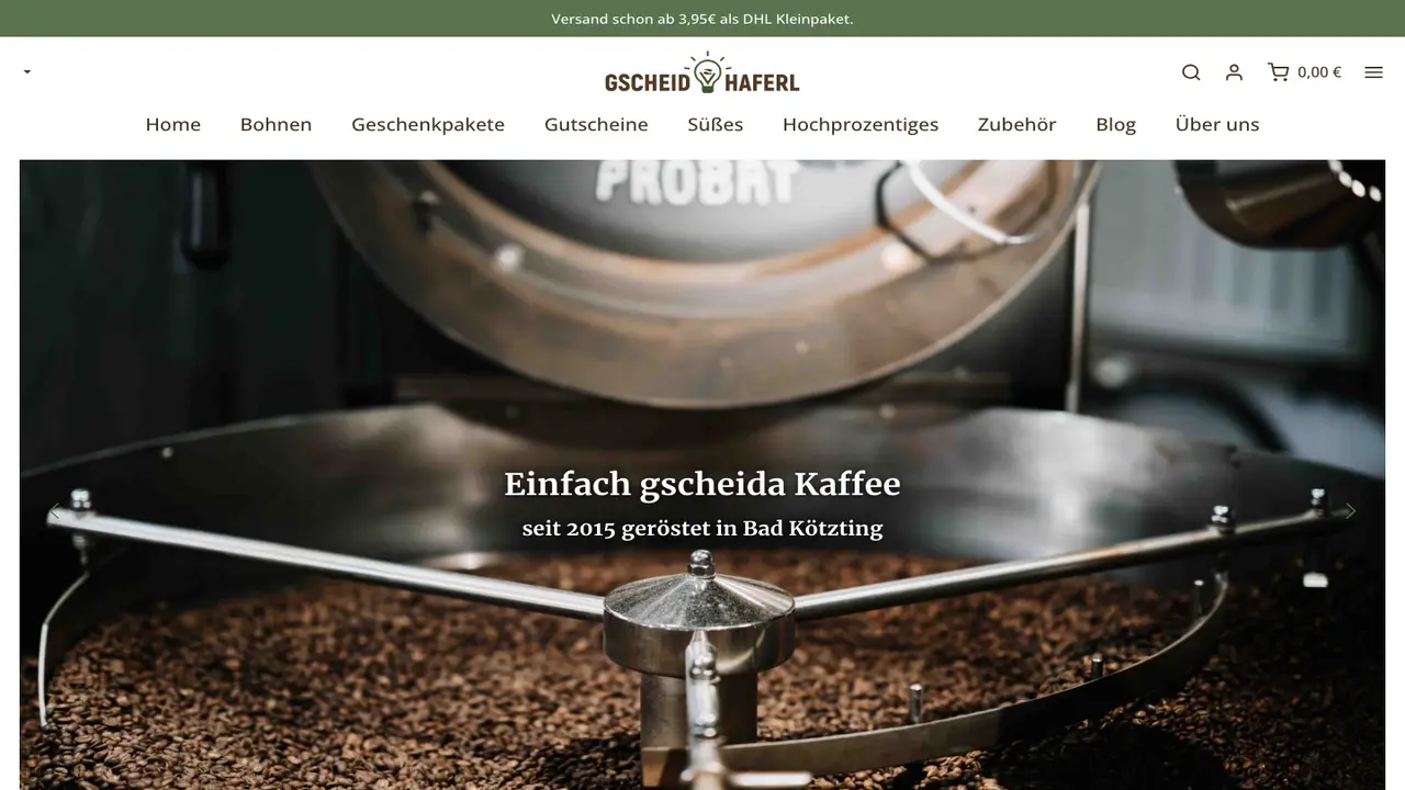 Website der Gscheid Haferl - Der Kaffeeröster
