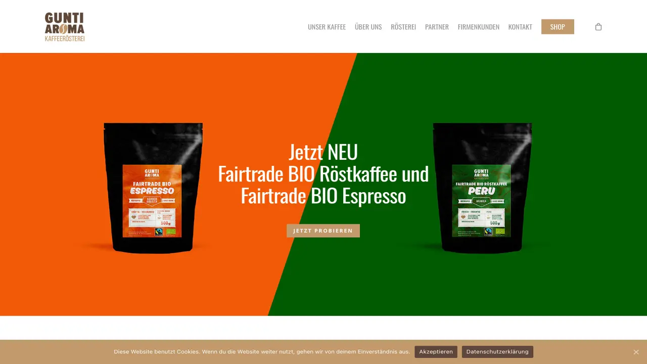 Website der Gunti Aroma