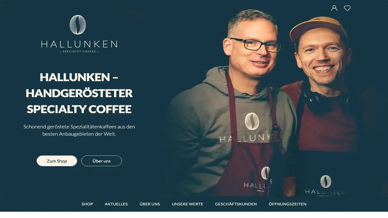 Website der Hallunken Kaffee & Spezialitäten GmbH