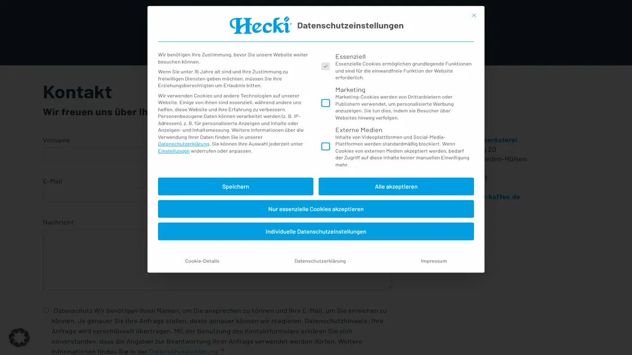 Website der Hecki Kaffee