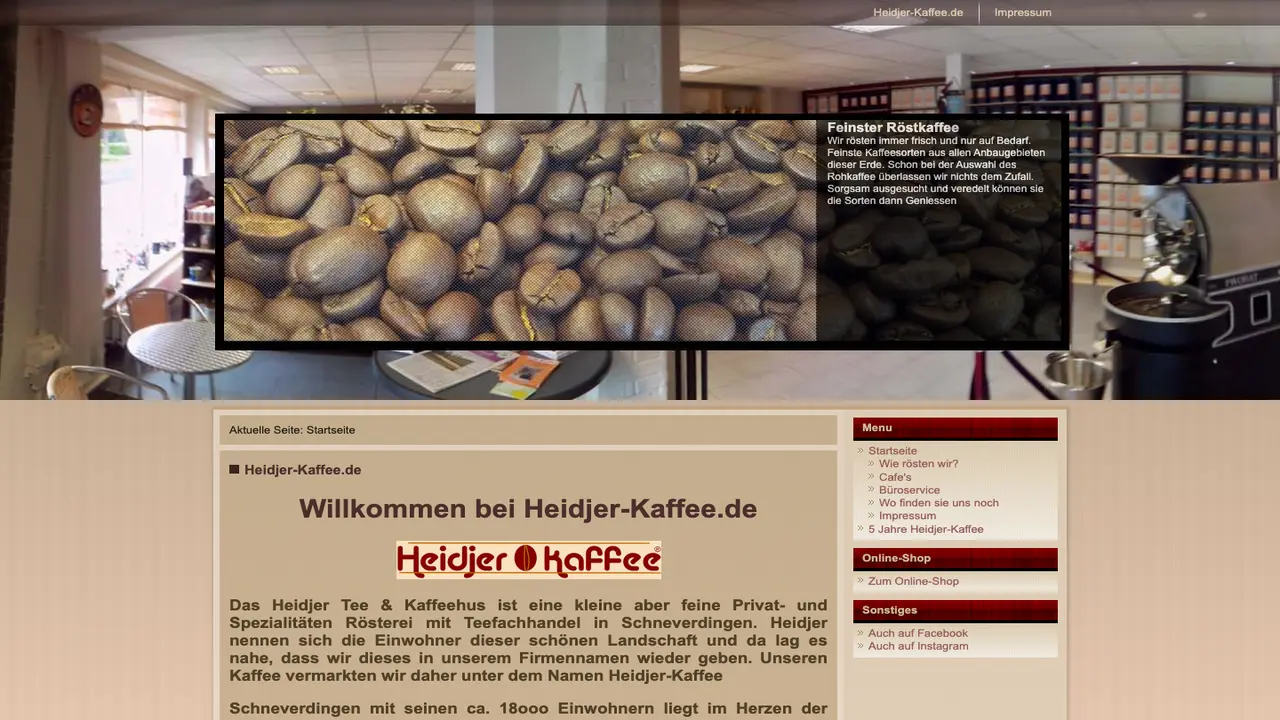 Website der Heidjer Tee & Kaffeehus Inh.: Marcus Krpoun