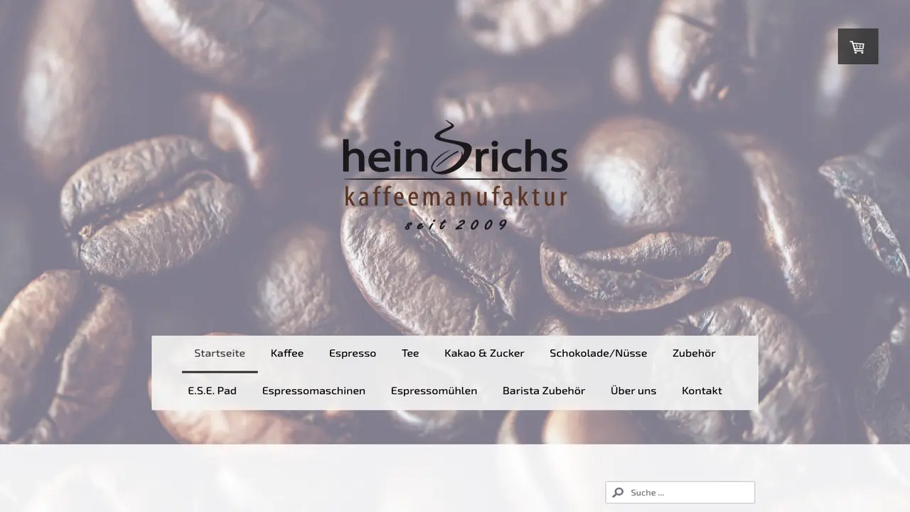 Website der hein-richs kaffeemanufaktur