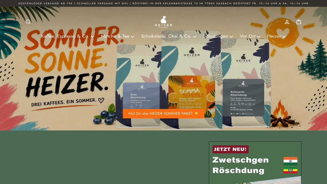 Website der Heizer.kaffee