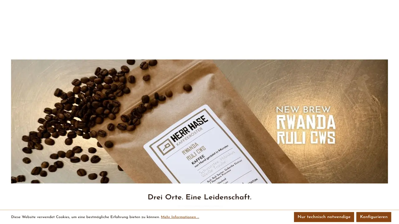 Website der Herr Hase Kaffeeröster