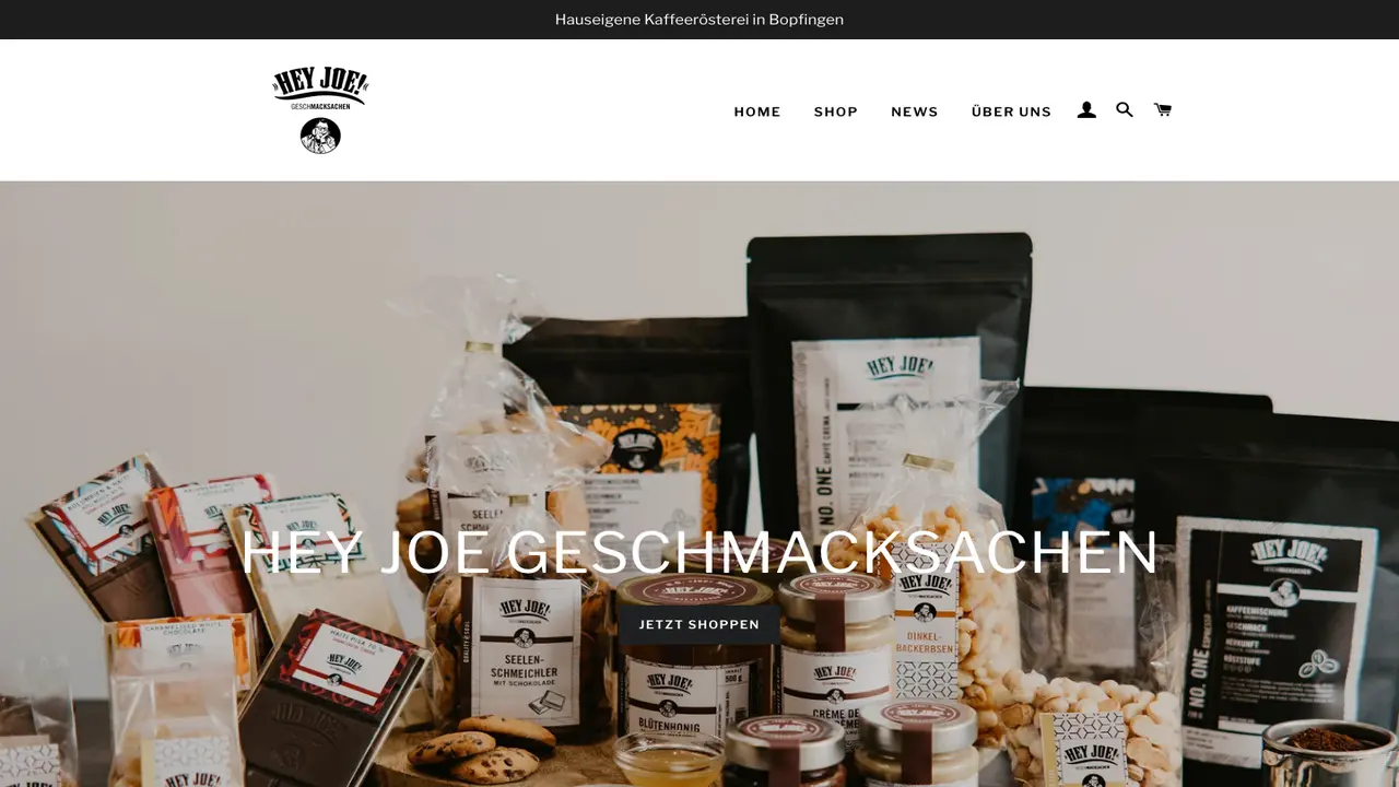 Website der Hey Joe GmbH & Co. KG
