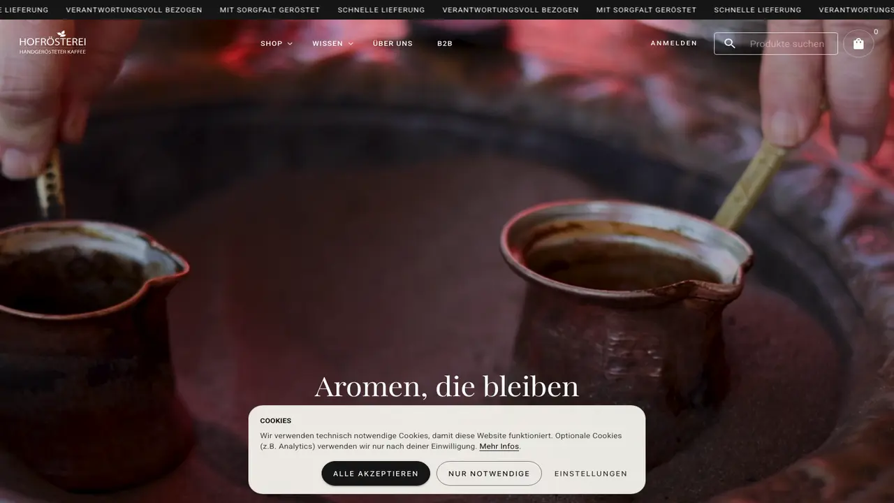 Website der Hofrösterei