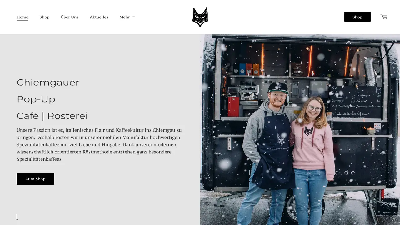 Website der Holzfuchs-Kaffee
