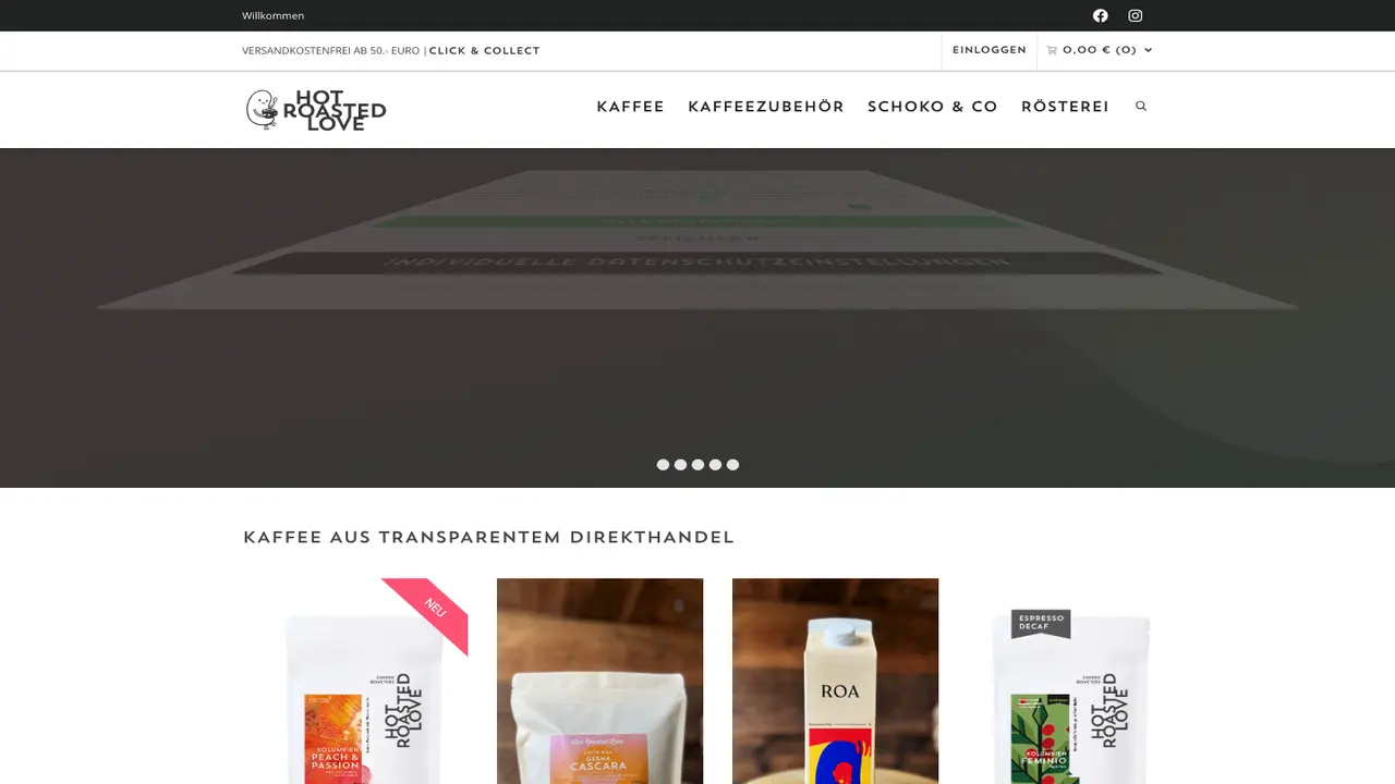 Website der Hot Roasted Love - Röstmanufaktur S. Kaiser
